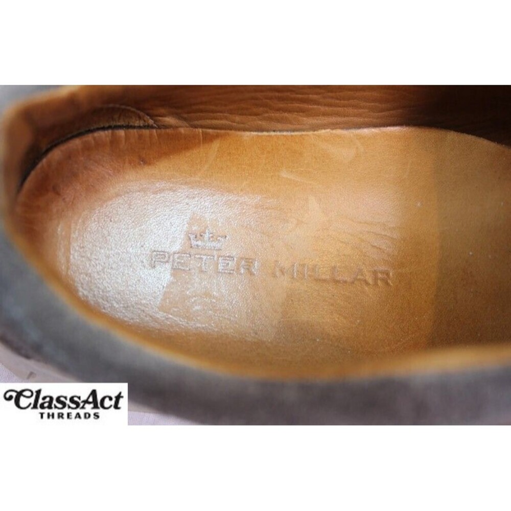 Womens 8 M Peter Millar lace up Hybrid Sneaker Gray Pebble Suede Leather Brazil - Picture 6 of 7